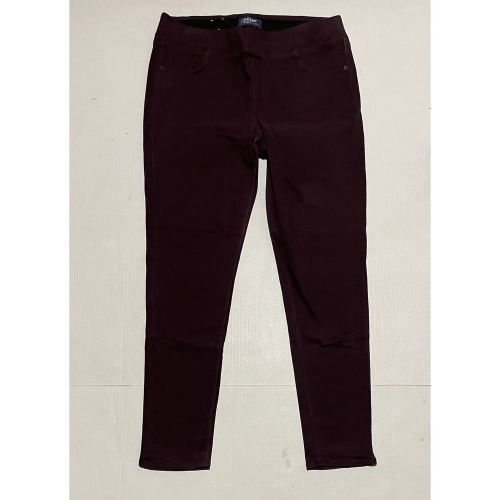 Old Navy Rockstar Mid Rise Jeggings Women's 14 X 28.5 Regular Burgundy Pull On